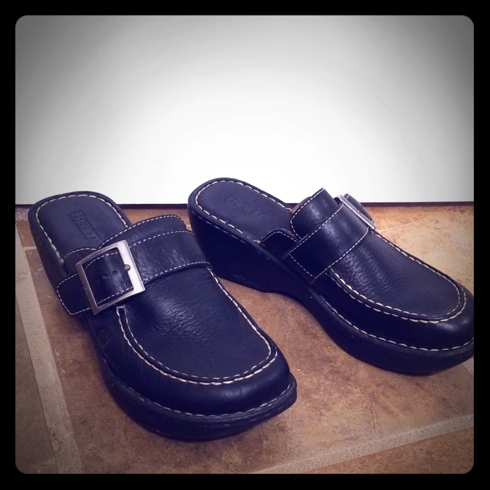 Black Born shoes clogs mules 10 womens